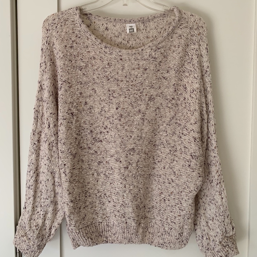 ME TO WE WOMEN’S COTTON CREW KNIT SWEATER M/L
